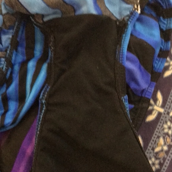 ROBBY Len Women’s Swimsuit Size 12 Rainbow Multi Color stripe Structured cup EUC - Picture 12 of 12